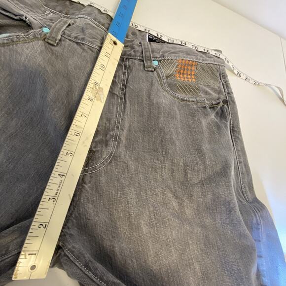 VTG Enyce Clothing Co Rap Straight Baggy Denim Jeans Men 34x31 Y2k Faded Gray - Picture 2 of 8
